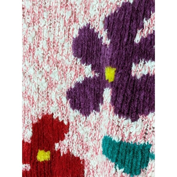 Vintage Chunky Knit Sweater Botanical Bikini Bottom Flor Pattern Womens Sz Large - Picture 4 of 14